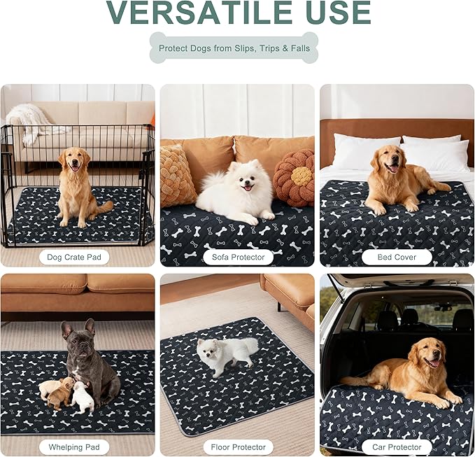 Eterish Reusable Washable Pee Pads for Dogs Large/Extra Large 36'' x 41'' 2 Pack, Absorbent Pet Puppy Dog Training Pads Non-Slip, Waterproof Whelping Potty Pads for Dogs Leak-Proof