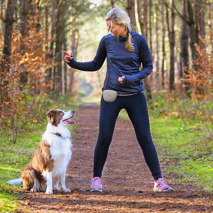 Navaris Silicone Dog Treat Pouch - Training Pet Puppy Bag Pocket Snack Treat Food Holder with Clip for Belt for Dog Walks - Set of 2