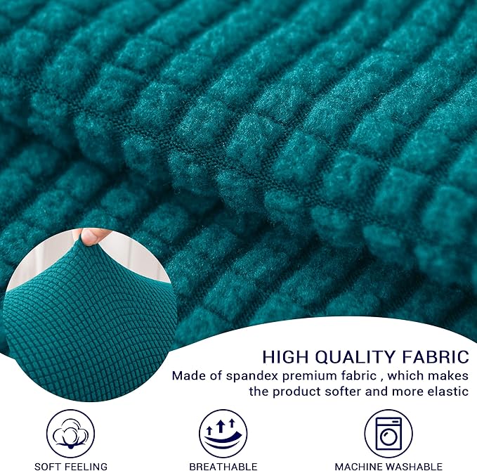SUBRTEX Stretch Couch Arm Covers Set of 2, Checkered Sofa Arm Slipcovers, Anti-Slip Armrest Covers for Recliner and Armchairs, Pet Proof, High Stretchy, Hook & Loop Tape, Blue