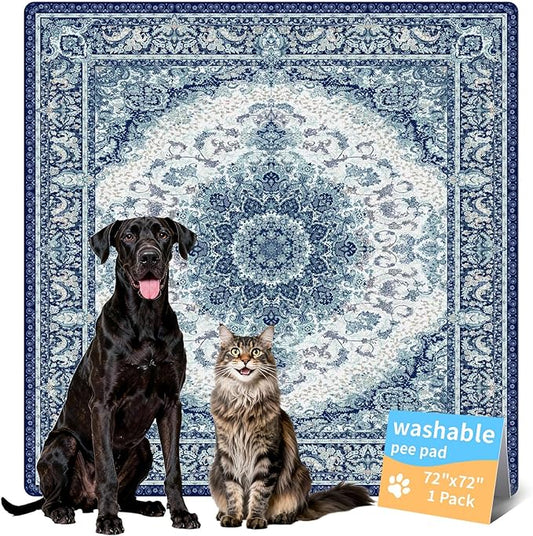 Dog Pee Pads Training Pads Upgrade Triple Thickness All-Purpose Super Absorbent & Leak-Proof, Quick Dry and Leak-Proof and Odor Control (Blue/Multi, 72" x72"x1PCS)
