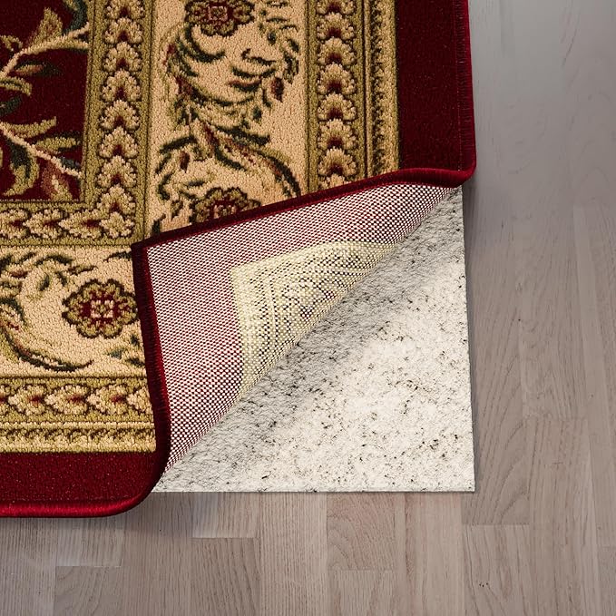 Ottomanson Non Slip Rug Pad Grip 3x22 1/8 Thick, Protection for Any Flooring Surface, Keep Your Runner Rug and Area Rugs in Place, 2'7" x 22', Beige