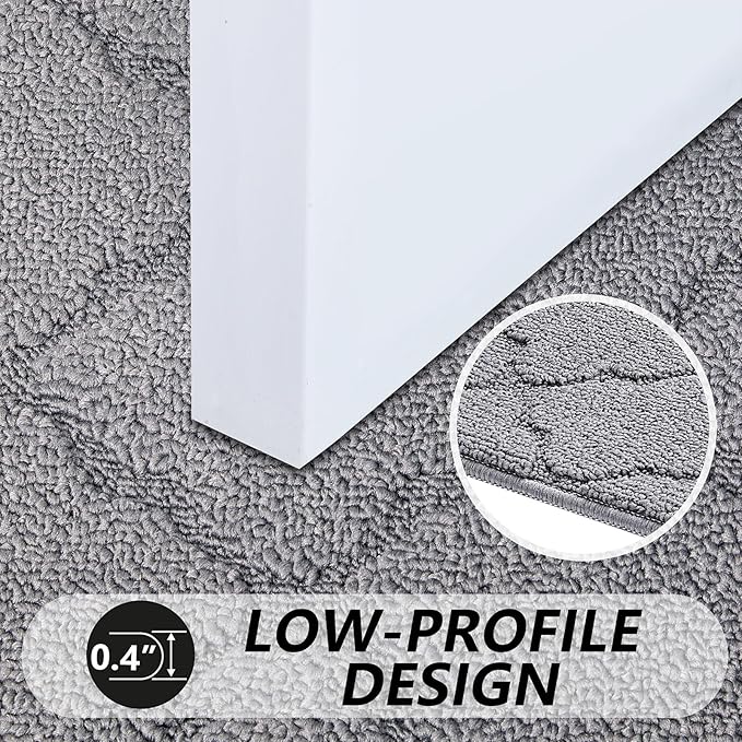 Timo Indoor Doormat, Front Door Mat 20"x32" Absorbent Rubber Backing Non Slip Door Mats, Machine Washable Resist Dirt Low Profile Entryway Rug, Front Door Rugs Indoor for Muddy Wet Shoes, Light Grey
