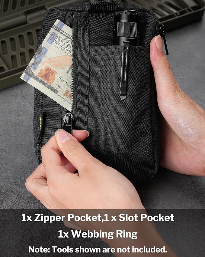 VIPERADE VE32 EDC Pouch, Pocket Organizer with Patch Area, Molle Utility Pouch for Everyday Carry