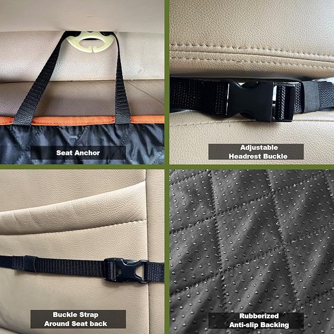 Femuar 2 Packs Car Front Seat Cover for Dogs, Waterproof Pet Car Seat Protector, Nonslip Scratch-Proof Dog Seat Cover for Cars, Trucks & SUVs