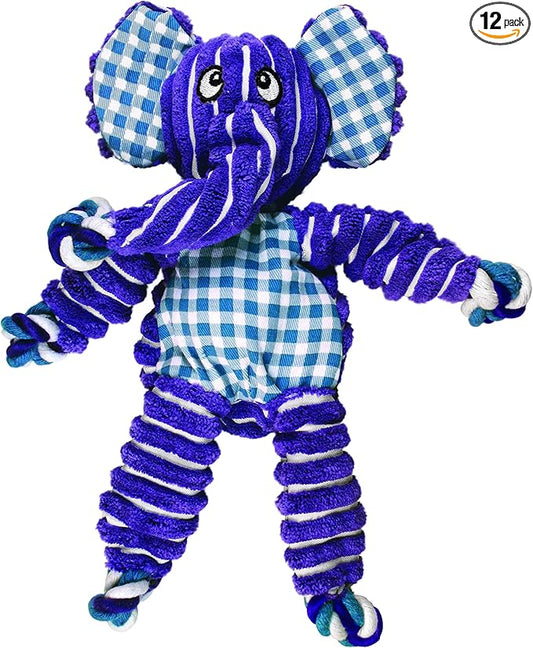 KONG Floppy Knots - Durable No‑Stuffing Squeaky Rope & Plush Dog Toy - for Teething, Playing (Elephant, Small/Medium)
