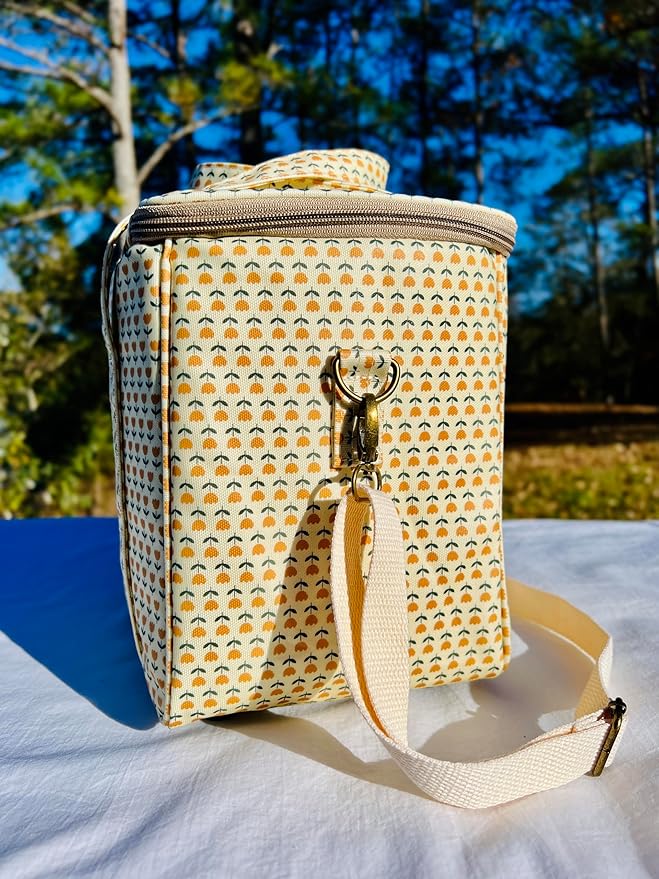 Kwang Min Insulated Insulated Cooler Bag,Reusable Large Lunch Bag for Women, Great for Outdoors,Camping,Party,Premium Quality,Adjustable Strap,Foldable