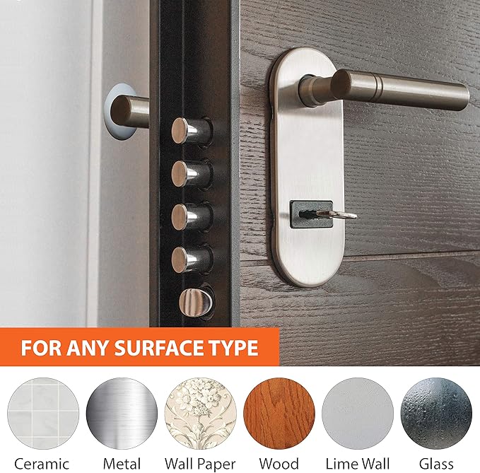 Premium Quality 12 Pcs Door Bumper Self Adhesive Sticker Strong Stickiness Wall Protector Guard Door Knob Stopper 1.6 Inches Rubber Round White Silicone Door Handle Bumper Set
