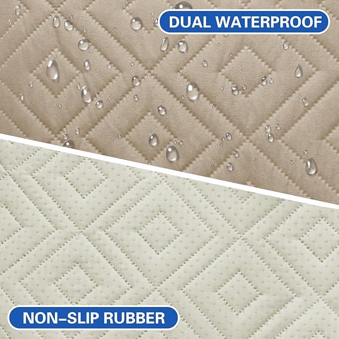 2026 Waterproof Chaise Dog Blanket (40"x50") Comfy Sofa Lounge Mat for Pets with Anti-Slip Back, Universal Incontinence Lightweight Liner Pad for Furniture Car Picnic etc Durable Washable, Khaki