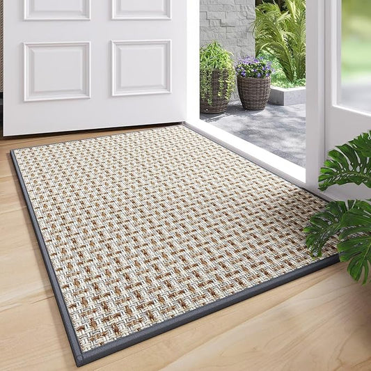 YDKGL Door Mat 31"x47", Dirt Resistant and Absorbent, Non-Slip Rubber Backing Floor Mats, Easy Clean Low-Profile Doormat for Entryway, Front Door, Inside Entrance, Gray