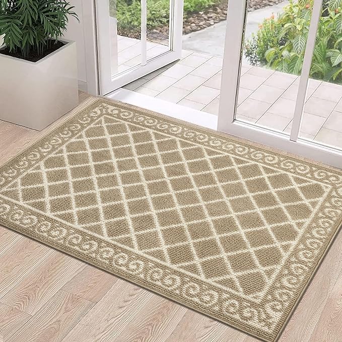 HEBE Indoor Door Mat 32"x48" Non Slip Front Door Welcome Mats Washable Shoe Mats Dirt Trapper for Entryway Low Profile Kitchen Carpet for Entrance Hallways Entrance Mat for Dogs