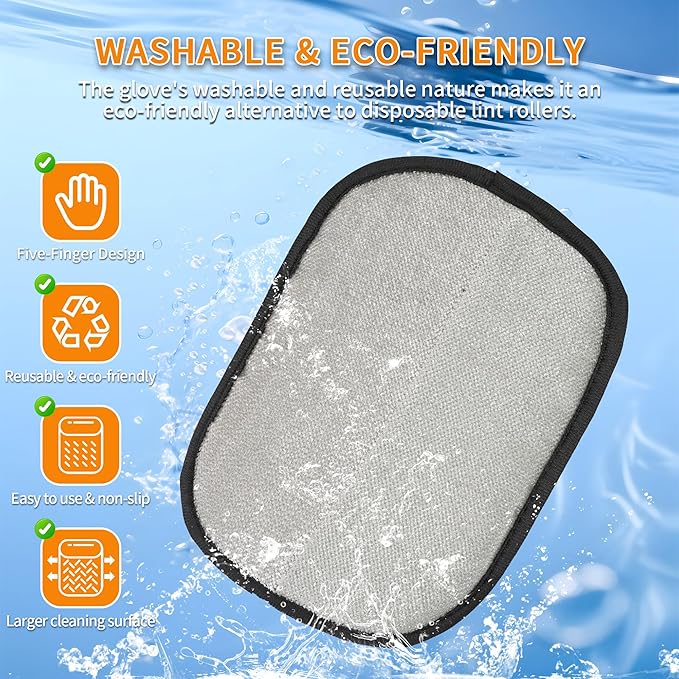 4PCS Pet Hair Removal Glove for Cats & Dogs,Upgraded Five-Finger Electrostatic Pet Hair Remover Glove, Reusable Magic Brush Pet Hair Removal Tool for Laundry, Couch, Carpet & Car Seat