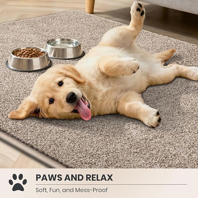 PURRUGS Dirt Trapping Door Mat 24" x 84", Non-Slip Machine Washable Entryway Rug, Dog Doormat, Indoor Front Door Mat, Super Absorbent Entry Rug for Muddy Shoes & Paws, Taupe