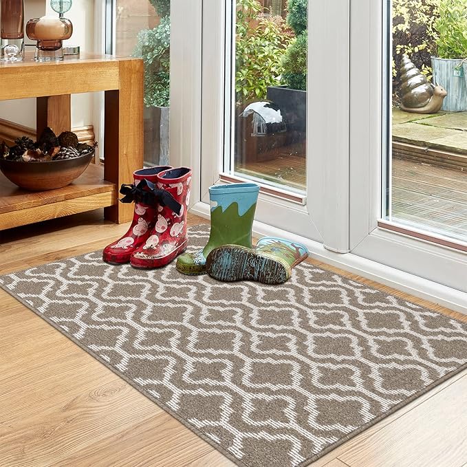 HEBE Indoor Door Mat 32"x48" Non Slip Front Door Welcome Mats Washable Shoe Mats Dirt Trapper for Entryway Low Profile Kitchen Carpet for Entrance Hallways Entrance Mat for Dogs