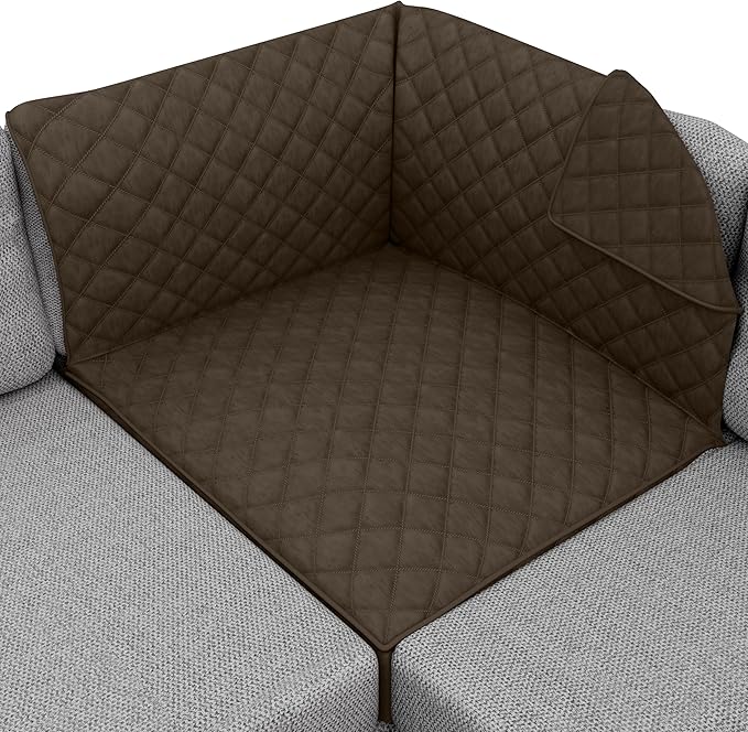 Sofa Shield Patented Sectional Couch Slip Cover, Cushion Protector, US Designed Reversible Stain and Dog Tear Resistant Slipcover, 30x30 inch Seat, Washable Covers for Dogs Pets, Chocolate
