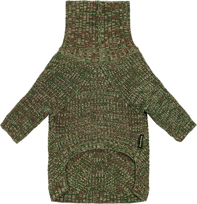 Fitwarm Knitted Turtleneck Dog Sweater, Thermal Dog Winter Clothes for Small Dogs Boy Girl, Holiday Pet Outfit, Heather Green, Small