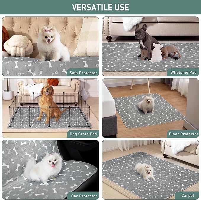Eterish Reusable Washable Pee Pads for Dogs Extra Large 54'' x 54'' 2 Pack, Absorbent Pet Puppy Dog Training Pads Non-Slip, Waterproof Whelping Potty Pads for Dogs Leak-Proof