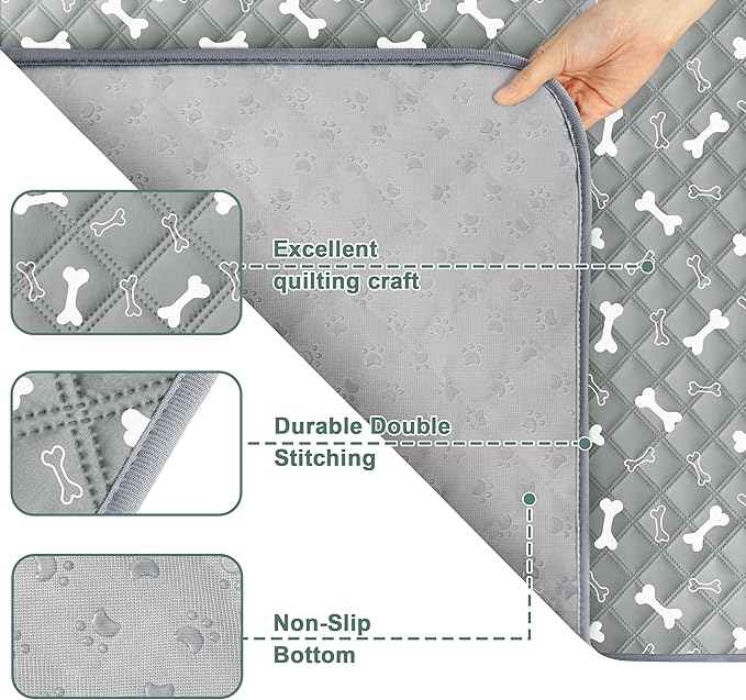 Eterish Reusable Washable Pee Pads for Dogs Large/Extra Large 36'' x 41'' 2 Pack, Absorbent Pet Puppy Dog Training Pads Non-Slip, Waterproof Whelping Potty Pads for Dogs Leak-Proof