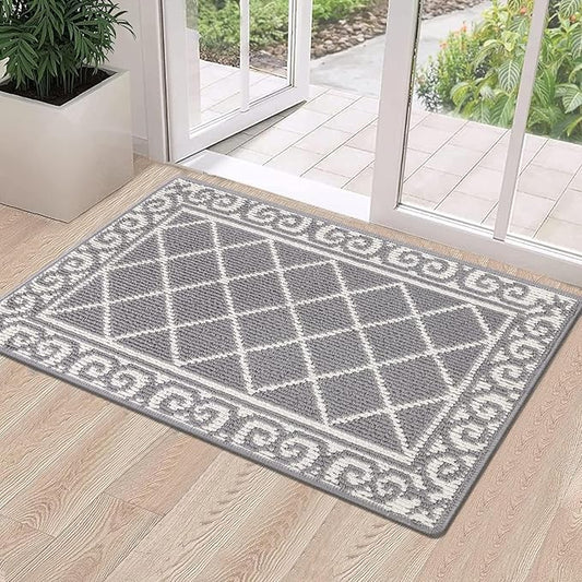 HEBE Indoor Door Mat 20''x32'' Non Slip Front Door Welcome Mats Washable Shoe Mats Dirt Trapper for Entryway Low Profile Kitchen Carpet for Entrance Hallways Entrance Mat for Dogs