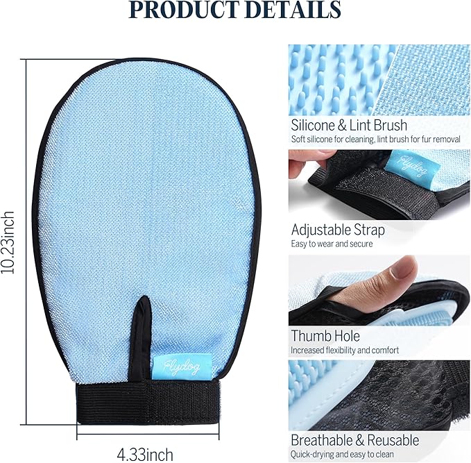 Clean and Floofy Dry Dog Shampoo with Glove – No Rinse Spray Foam, Anti-Itch, Odor Control, Moisturizing & Conditioning, Hydrating, Detangling, Sulfate-Free Waterless Pet Bath Wash for Dogs & Puppies