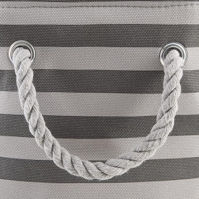 Bone Dry Pet Storage Collection Striped Paw Patch Bin, Small Round, Grayz, Medium Breeds (Pack of 12)