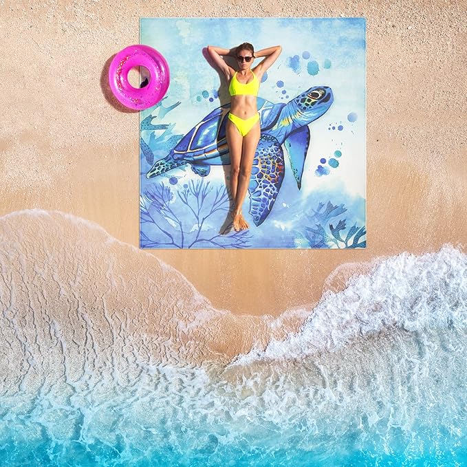 Beach Blanket Waterproof Sandproof Extra Large Beach Mat 79" X 83"/120"x108"for 1-8 Adults Quick Drying Durable Outdoor Picnic Mat for Beach Travel Camping Hiking
