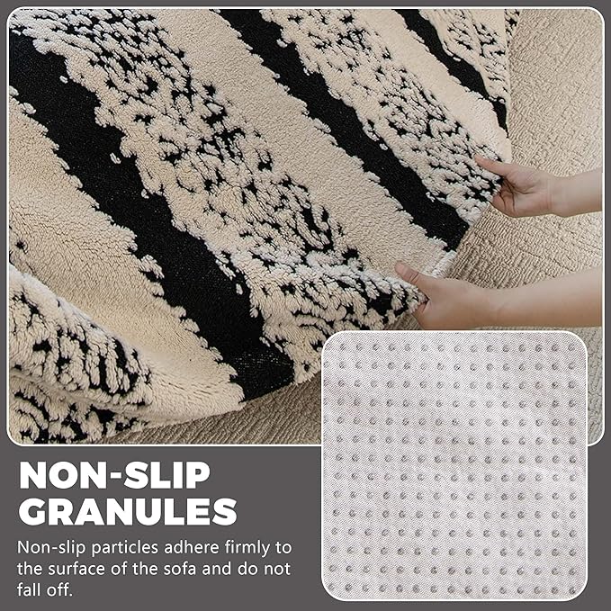 Sherpa Fleece Couch Cover for 2 Cushion Sofa, Black, 71" x 118" – Pet Proof Sofa Covers, Heavy Duty, Scratch Resistant, Pet Friendly Furniture Cover – Easy Install, Machine Washable