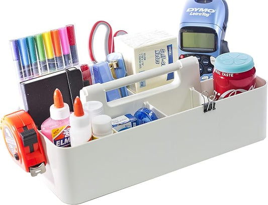 New Office Storage Portable Organizer DIY basket Caddy -MADE IN USA (Ivory)