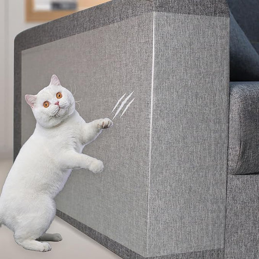 Anti-Cat Scratch Furniture Protector from Cats scratching-18-Pack Clear Sofa Guard Tape for Couches, Deterrent Pet Protection Film to Stop Cats Clawing Corners & Edges