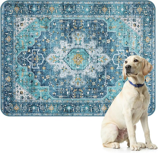 Lahome Reusable Washable Puppy Pads - 2 Pack Super Absorbent & Waterproof Dog Training Mats for Potty, Crate and Floor - Leakproof Pee Pads with Non-Slip Backing (Blue, 36"x48")