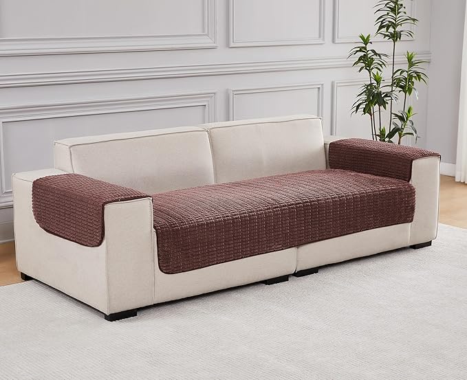 Meider Couch Covers Dog Bed Cover, 33x70 inch Anti-Slip Washable Couch Cover Furniture Protector for Dog (Reddish Coffee)