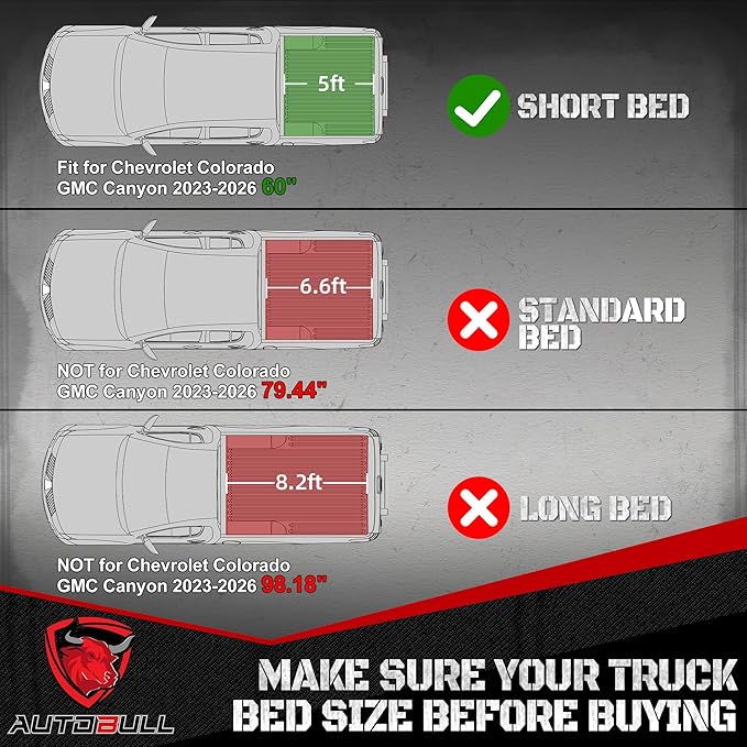 Truck Bed Mat Bed Liner Fit for Chevy Colorado/GMC Canyon 2023 2024 2025 2026 5FT Accessories, Not Fit Drop-in Liner