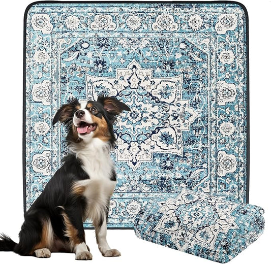 Dogcator Ocean-Blue Non-Slip Dog Washable Pee Pad Extra Large 72" x 72", Reusable Pet Training Pad for Dogs, Cats, and Puppies