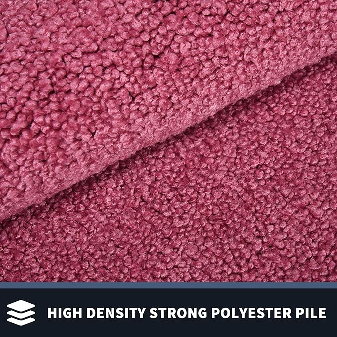 PURRUGS Dirt Trapping Door Mat 24" x 60", Non-Slip Machine Washable Entry Rug, Entrance Mat, Indoor Front Door Mat, Super Absorbent Entryway Rug for Muddy Shoes & Paws, Pink & Burgundy Red
