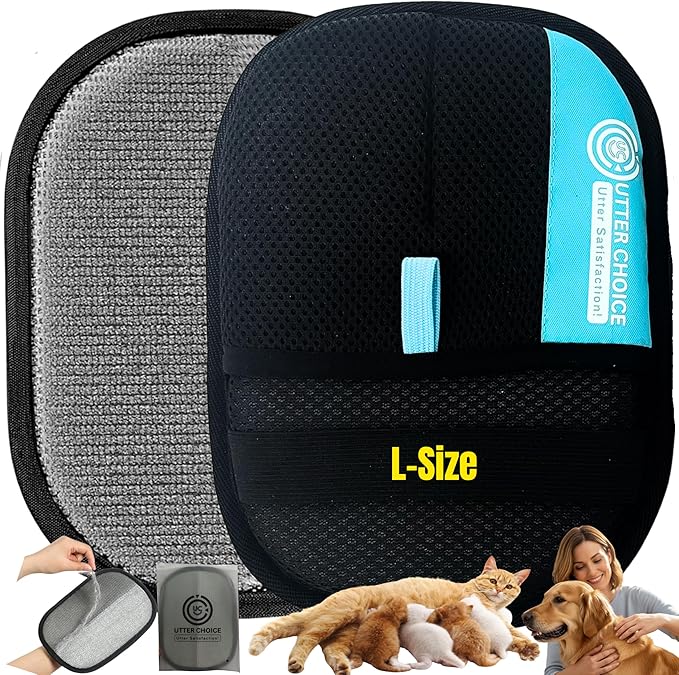Magic Brush Pet Hair Removal Glove for Dogs & Cats – Upgraded 2025 Reusable Electrostatic Grooming Mitt | Magic Dog Hair Remover Glove for Clothing, Couch,