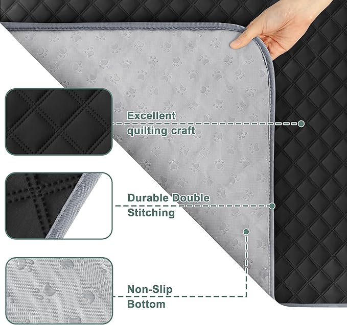 Eterish Reusable Washable Pee Pads for Dogs Large/Extra Large 36'' x 41'' 2 Pack, Absorbent Pet Puppy Dog Training Pads Non-Slip, Waterproof Whelping Potty Pads for Dogs Leak-Proof