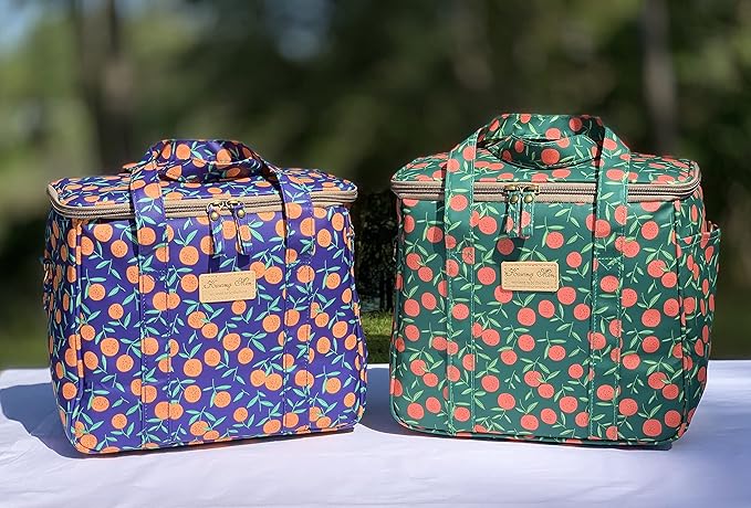 Kwang Min Insulated Insulated Cooler Bag,Reusable Large Lunch Bag for Women, Great for Outdoors,Camping,Party,Premium Quality,Adjustable Strap,Foldable