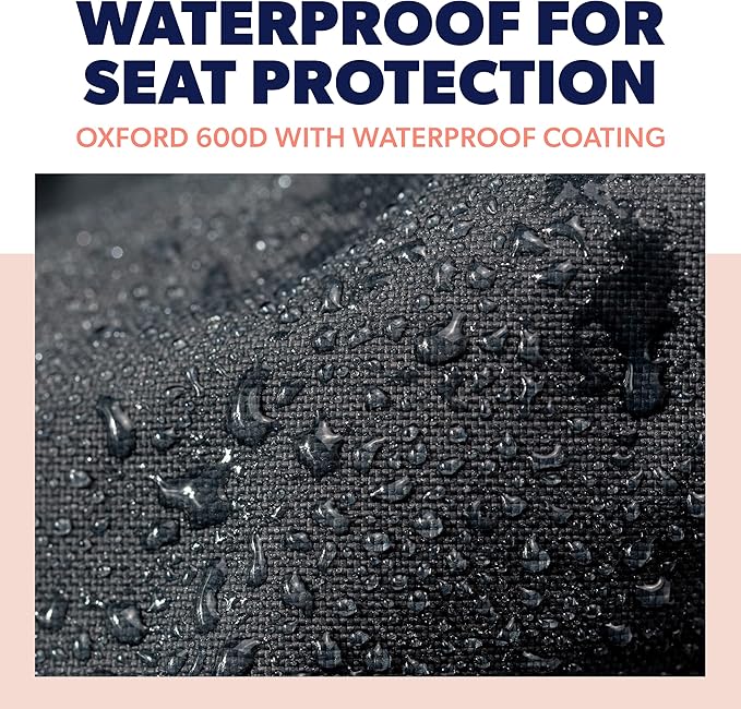 Active Pets Dog Car Seat Cover for Back Seat, Waterproof Pet Hammock Protector, Durable Nonslip Seat Protection SUV Truck, Standard 53"x56", Black