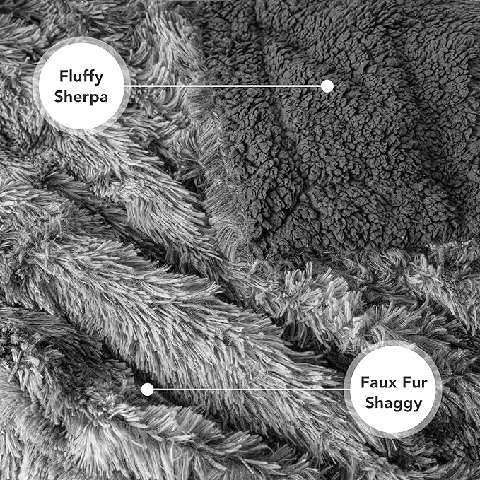 PetAmi Waterproof Dog Blanket for Medium Large Dogs, Calming Fleece Cat Blanket, Couch Protector Washable Sherpa Faux Fur Pet Throw for Puppy, Soft Reversible Leakproof 40x60 Tie-Dye Gray