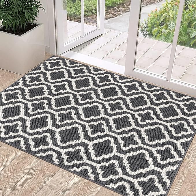 HEBE Indoor Door Mat 32"x48" Non Slip Front Door Welcome Mats Washable Shoe Mats Dirt Trapper for Entryway Low Profile Kitchen Carpet for Entrance Hallways Entrance Mat for Dogs