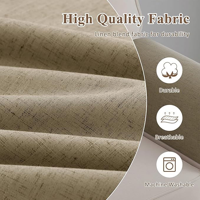 SPWIY Couch Arm Covers Linen Chair Arm Covers Washable Stain Resistant & Anti-Scratch Furniture Protector for Sofa 2 Pieces Recliner Armrest Cover for Pets, Coriander, 20" W x 24" L