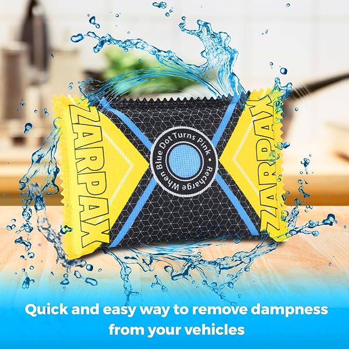 4.4 oz/125g Rechargeable Desiccant Packs Dehumidifier Bag - 4 Pack - Moisture Absorbers For Safes, Car, Bathroom, Storage - Moisture Remover Eliminates Humidity - Reusable Desiccant Bags