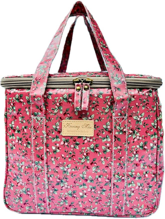Kwang Min Insulated Insulated Cooler Bag,Reusable Large Lunch Bag for Women, Great for Outdoors,Camping,Party,Premium Quality,Adjustable Strap,Foldable