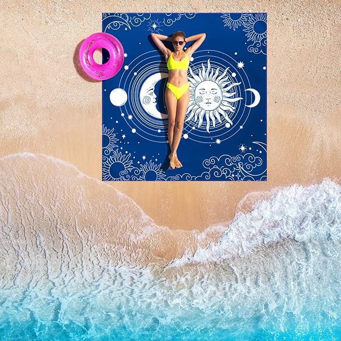 AISPARKY Beach Blanket Waterproof Sandproof Extra Large Beach Mat 79" X 83"/120"x108" for 2-8 Adults Quick Drying Durable Outdoor Picnic Mat for Travel, Camping, Hiking