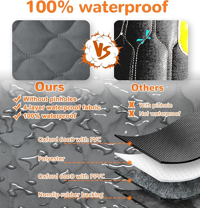 URPOWER Dog Car Seat Cover for Back Seat - Waterproof Car Seat Protector for Child Carseat & Pets, Nonslip Car Seat Covers for Cars, SUVs & Small Trucks