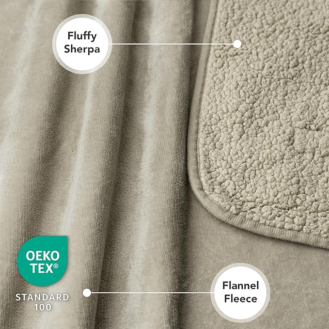 PetAmi Waterproof Dog Blanket for Medium Large Dogs, Pee Proof for Bed Couch, Reversible for Puppy Indoor Cat, Soft Dog Pee Crate Cover Washable, 60x80 Taupe