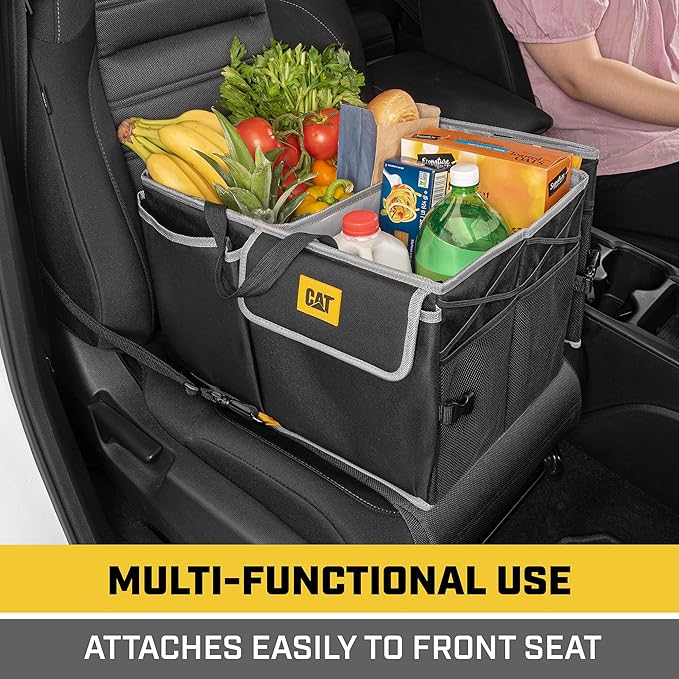 CAT FlexTrunk Car Trunk Organizer - Collapsible Multi-Compartment Storage for Groceries, Tools, and More - 23"L x 17"W x 11"H