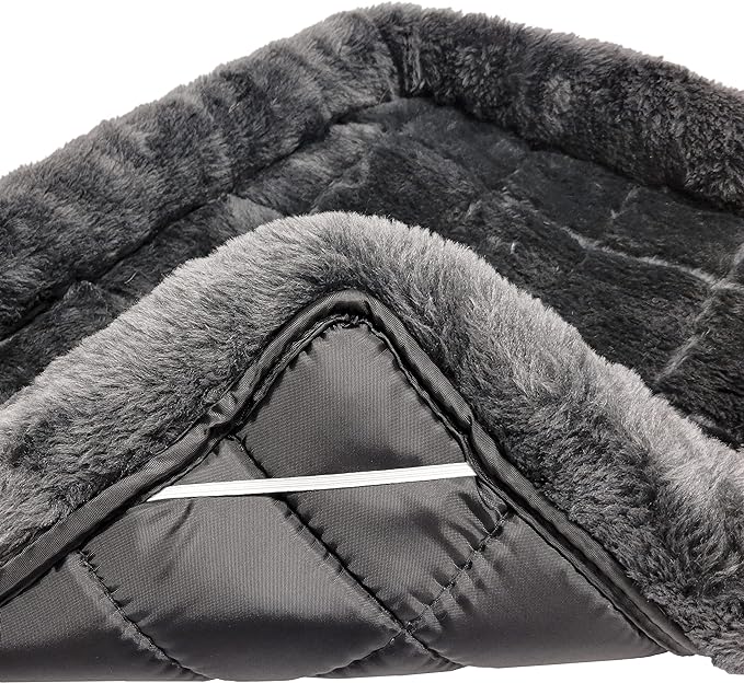MidWest Homes for Pets QuietTime XXS Dog Bed – Gray Faux Fur Bolster, Ultra-Soft and Machine Washable, Fits 18-Inch Crates and Carriers, for Small Dogs and Cats