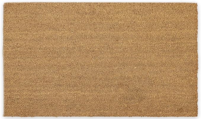 COCONIQ Coir Door Mats 17" X 30", Pack of 1, Non-Slip Sturdy, PVC Backed, Heavy Duty, Easy to Clean, Ideal for Door Entrance, Patio, Porch, Backyard, Garages, Plain Mat