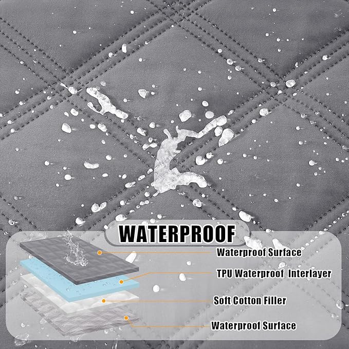 Smiry Waterproof Dog Bed Cover Blanket 40x70, Soft Reversible Pet Blanket, Washable Leakproof Cats Dogs Couch Cover for Sofa, Couch, Furniture, Lattice, Grey/Light Grey