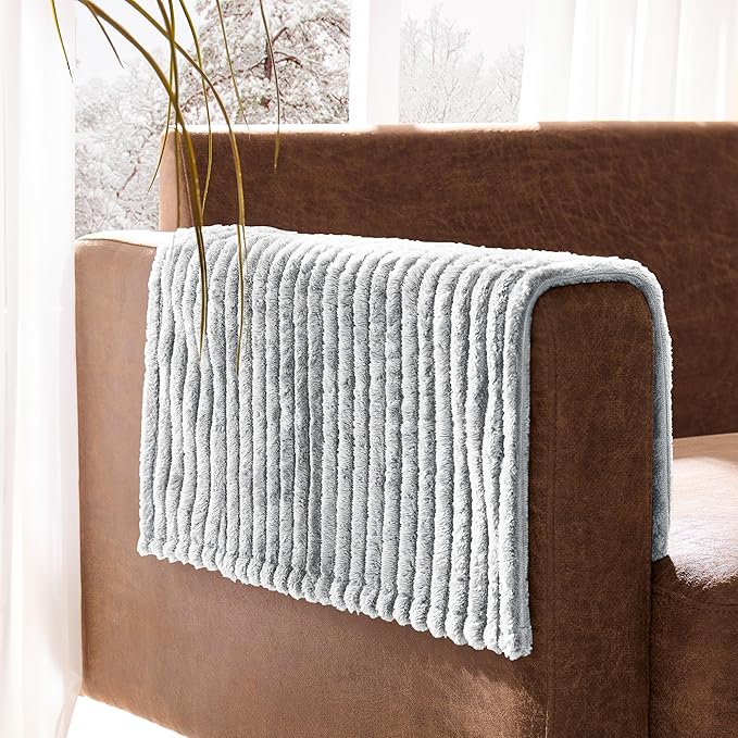 Meider 100% Waterproof Couch Arm Covers 2pcs, Fuzzy Chair Arm Covers Thick Soft Recliner Chair Armrest Protectors, Non-Slip Couch Armrest Cover Pet mats for Sofa (Seagull Gray, 22" x 22" 2 Pack)